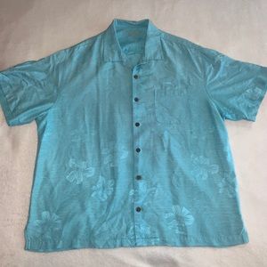 Caribbean Pure Silk light blue Hawaiian shirt